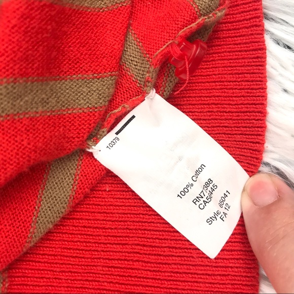 J. Crew Orange Striped Button Up Cardigan EUC - Picture 10 of 10